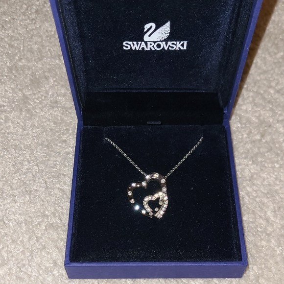 Swarovski Jewelry - Swarovski Silver Double Heart Necklace